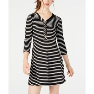 Ultra Flirt Juniors Striped Fit And Flare Dress Size S